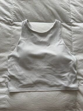 Athleta White High-Neck Crop Tank